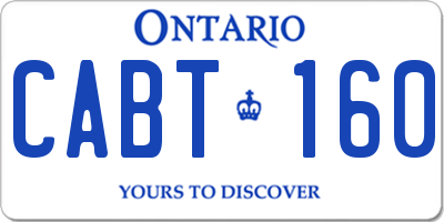 ON license plate CABT160