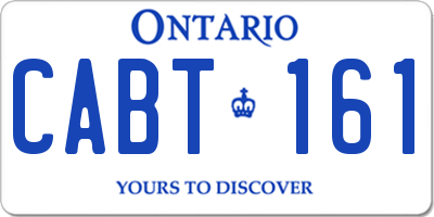 ON license plate CABT161