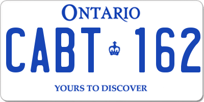 ON license plate CABT162