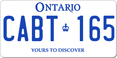 ON license plate CABT165