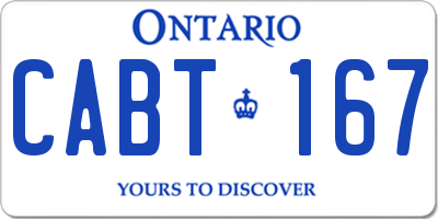 ON license plate CABT167