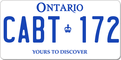 ON license plate CABT172