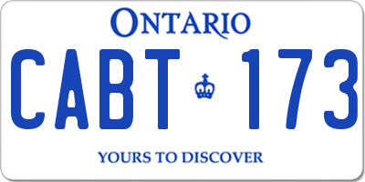 ON license plate CABT173