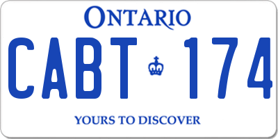 ON license plate CABT174