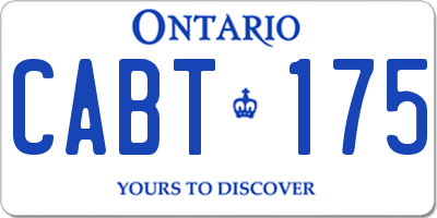 ON license plate CABT175