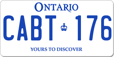 ON license plate CABT176