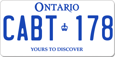 ON license plate CABT178