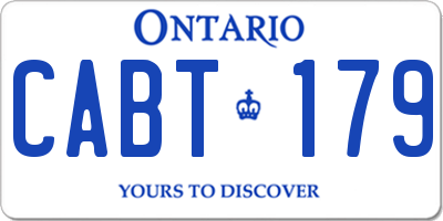 ON license plate CABT179