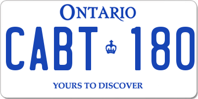 ON license plate CABT180