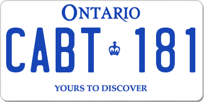 ON license plate CABT181