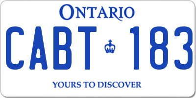 ON license plate CABT183