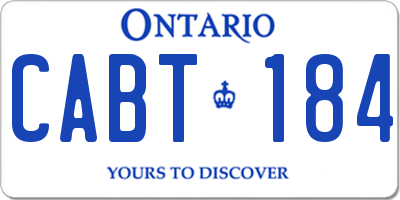 ON license plate CABT184