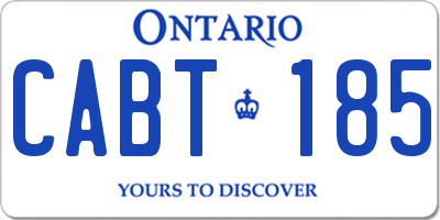 ON license plate CABT185