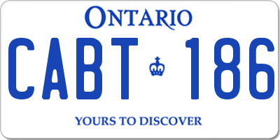 ON license plate CABT186