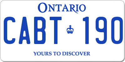 ON license plate CABT190