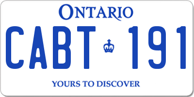 ON license plate CABT191