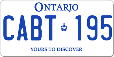 ON license plate CABT195