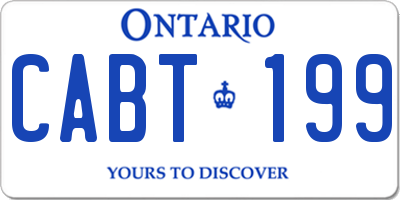 ON license plate CABT199