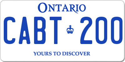 ON license plate CABT200