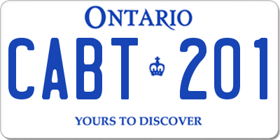 ON license plate CABT201