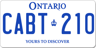 ON license plate CABT210