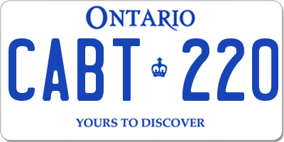 ON license plate CABT220