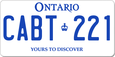 ON license plate CABT221