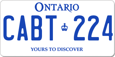 ON license plate CABT224