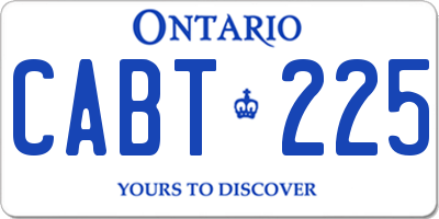 ON license plate CABT225