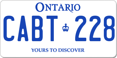 ON license plate CABT228