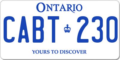 ON license plate CABT230