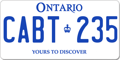 ON license plate CABT235