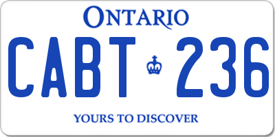 ON license plate CABT236