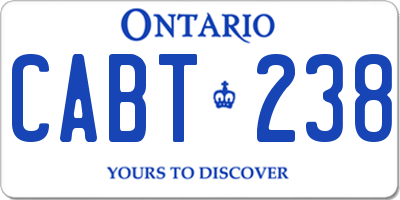 ON license plate CABT238