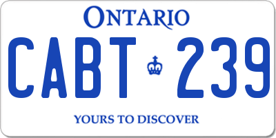 ON license plate CABT239