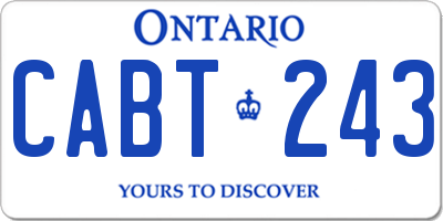 ON license plate CABT243