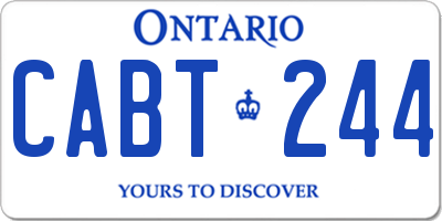 ON license plate CABT244