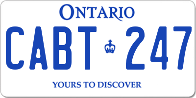 ON license plate CABT247