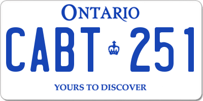 ON license plate CABT251