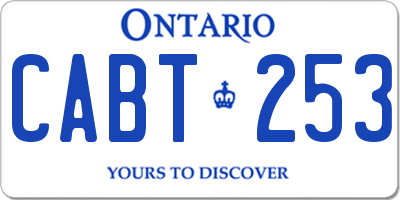 ON license plate CABT253