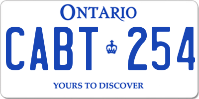 ON license plate CABT254