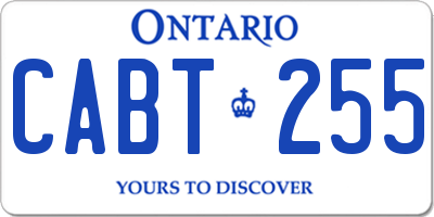 ON license plate CABT255