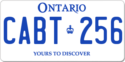 ON license plate CABT256