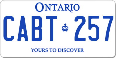 ON license plate CABT257