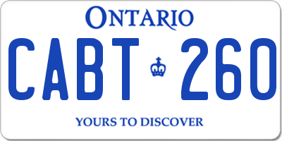 ON license plate CABT260