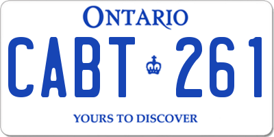 ON license plate CABT261