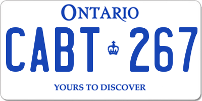 ON license plate CABT267