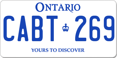 ON license plate CABT269