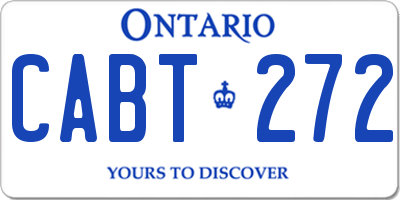 ON license plate CABT272