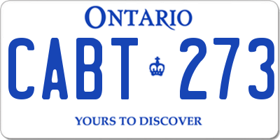 ON license plate CABT273